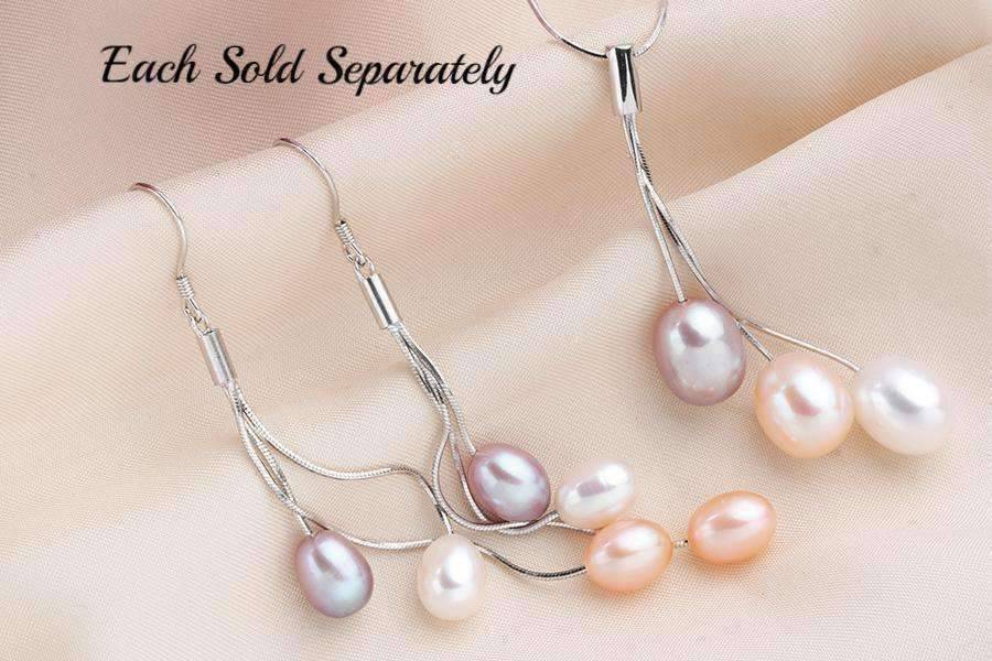 Feshionn IOBI Earrings Tri-Color Freshwater Pearl Sterling Silver Tassel Earrings