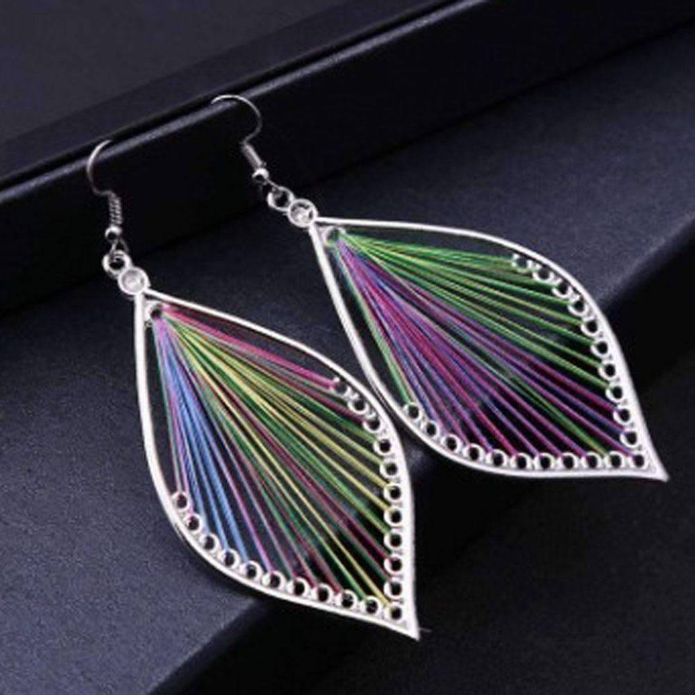 Feshionn IOBI Earrings Watercolors Global Beauty Silk Thread String Art Drop Earrings In Three Colors