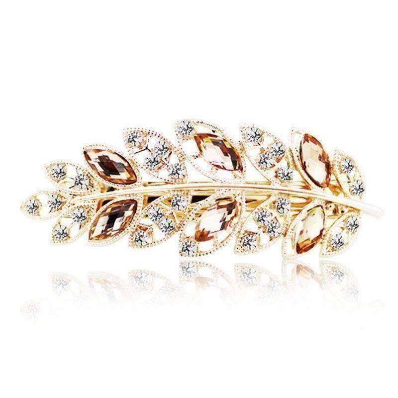 Feshionn IOBI Hair Jewelry Champagne Laurel Leaf Gold Hair Barrette 6 Fashionable Colors to Choose!