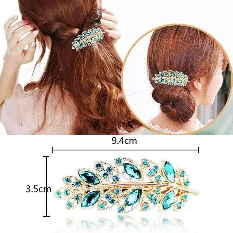 Feshionn IOBI Hair Jewelry Laurel Leaf Gold Hair Barrette 6 Fashionable Colors to Choose!