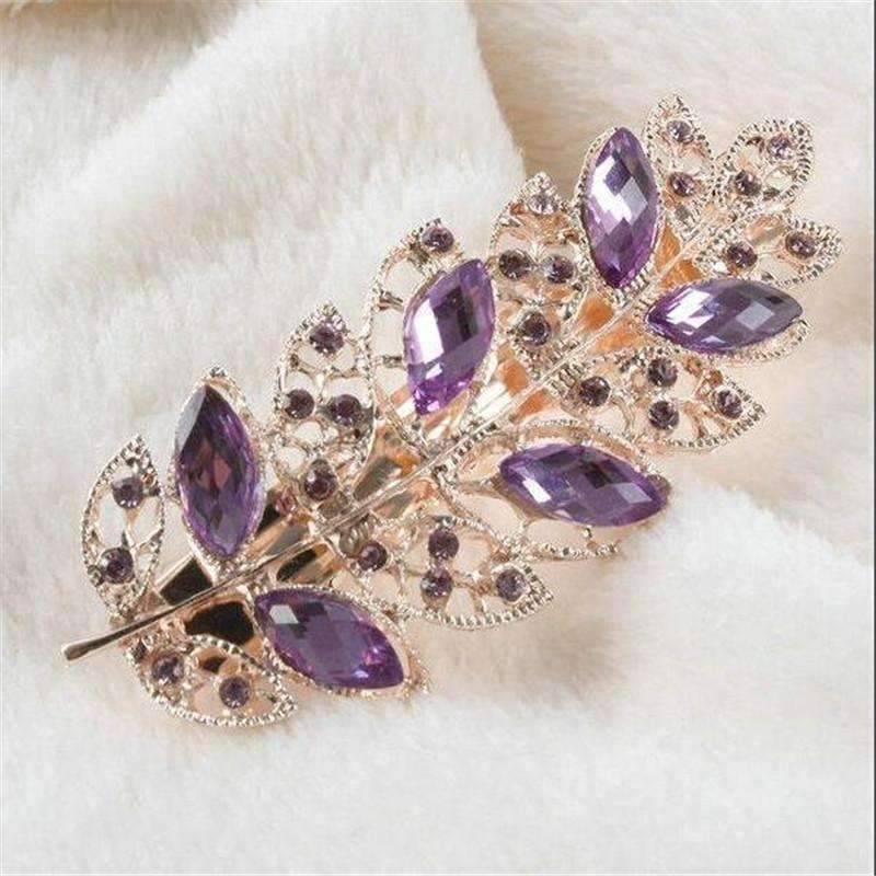 Feshionn IOBI Hair Jewelry Lilac Laurel Leaf Gold Hair Barrette 6 Fashionable Colors to Choose!