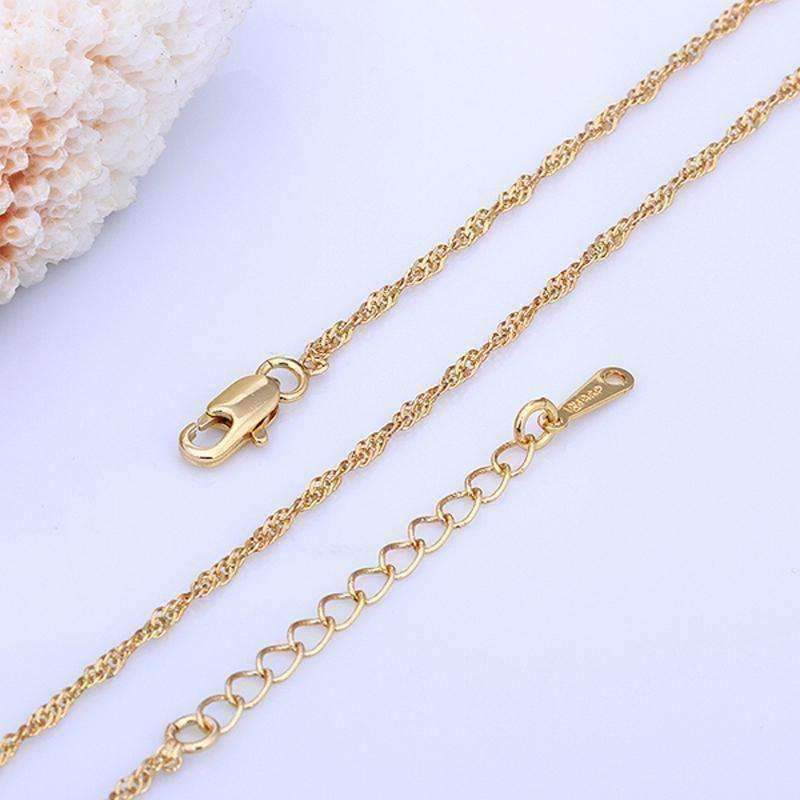 Feshionn IOBI Necklaces 18 inch Fine Singapore Link Chain Necklace in Three Colors