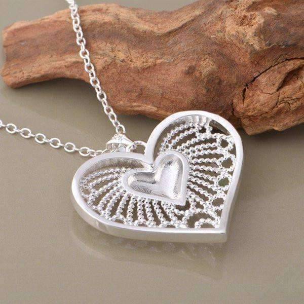 Feshionn IOBI Necklaces Bursting With Love Filigree Heart Necklace