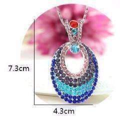 Feshionn IOBI Necklaces Illusions Multi-Colored Crystal Turkish Eye Pendant Necklace