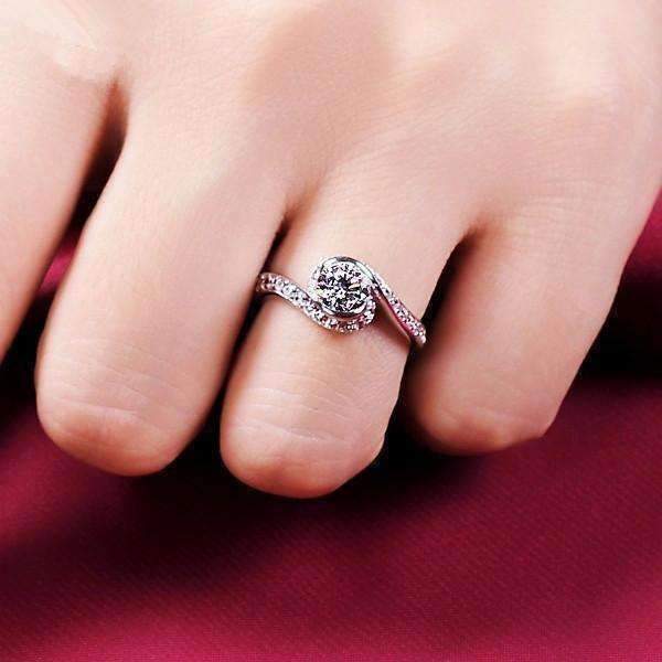 Feshionn IOBI Rings 7 / Platinum ON SALE - "Soul Expression" 1.2 CT Round Simulated Diamond Ring