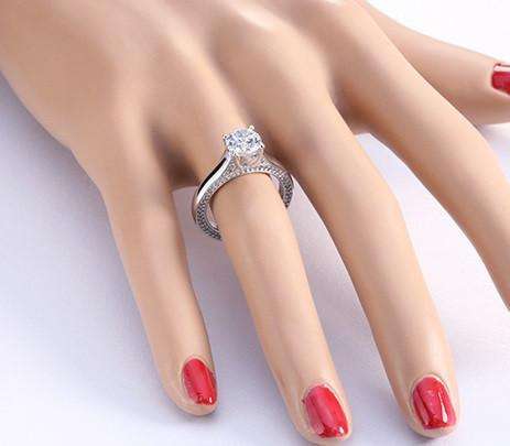 Feshionn IOBI Rings CLEARANCE - French Cathedral Set 1.25ct CZ Solitaire Engagement Ring