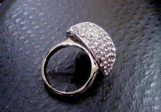 Feshionn IOBI Rings Crystal Mushroom Pavé CZ Oversize Dome Cocktail Ring