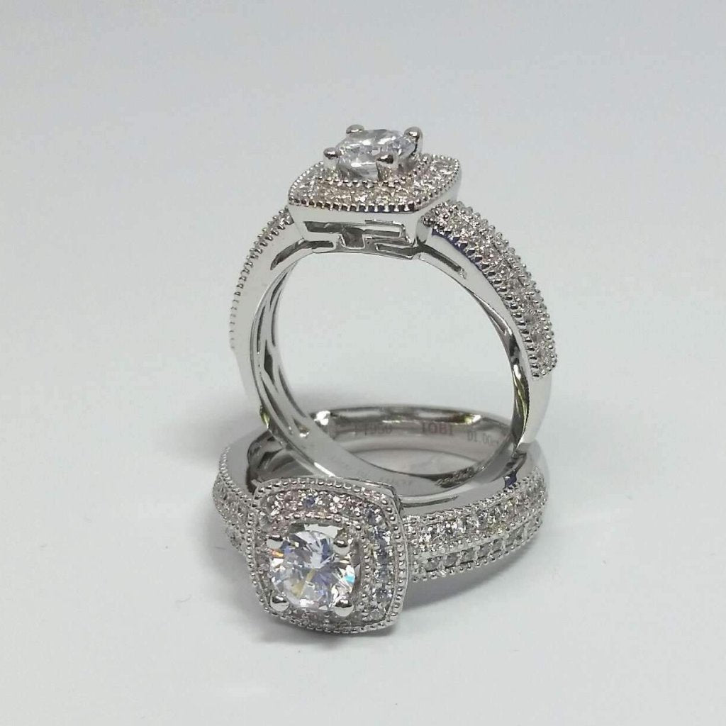 Feshionn IOBI Rings Felicity 1CT Round Cut Pavé and Milgrain Halo IOBI Cultured Diamond Ring