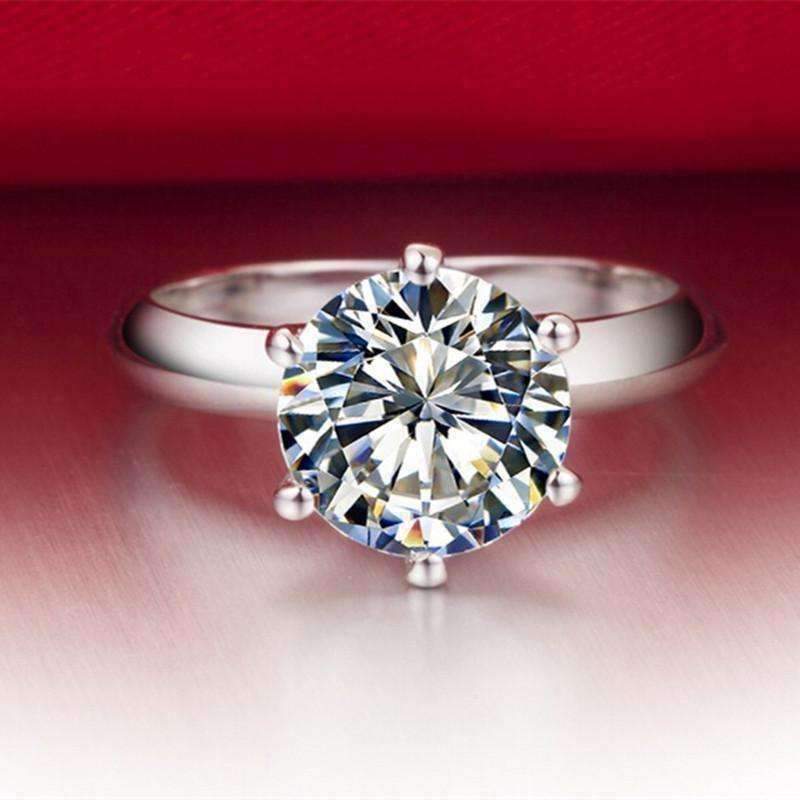 Feshionn IOBI Rings Genevieve 3CT Round Cut IOBI Cultured Diamond Solitaire Ring
