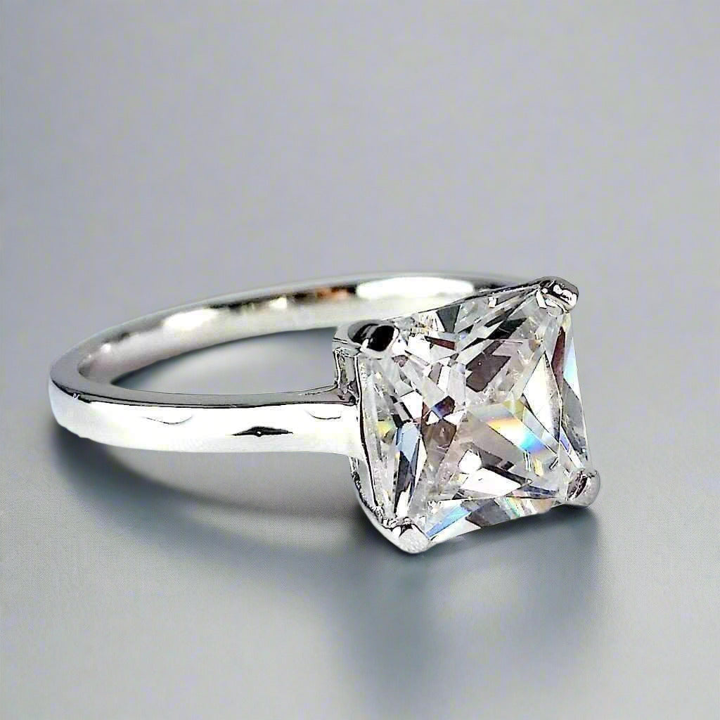 Feshionn IOBI Rings Indira 3CT Princess Cut Solitaire IOBI Cultured Diamond Ring