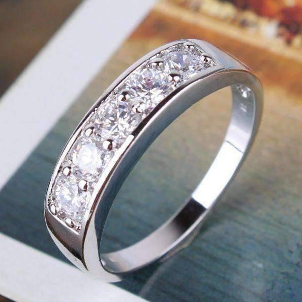 Feshionn IOBI Rings J'adore Five Stone Channel Set 1.25 ct CZ Anniversary & Wedding Band Ring