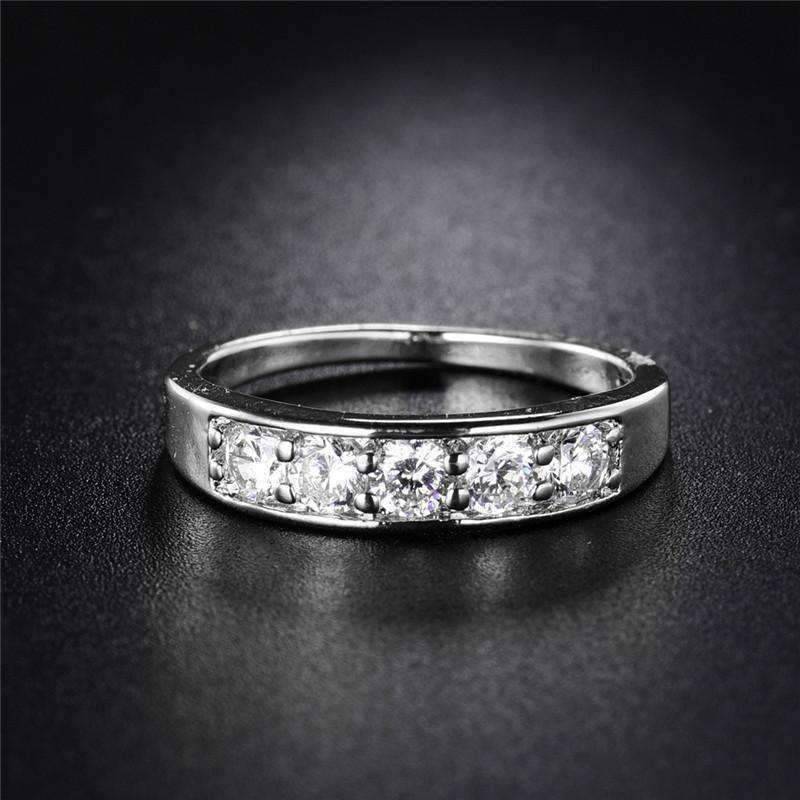 Feshionn IOBI Rings J'adore Five Stone Channel Set 1.25 ct CZ Anniversary & Wedding Band Ring