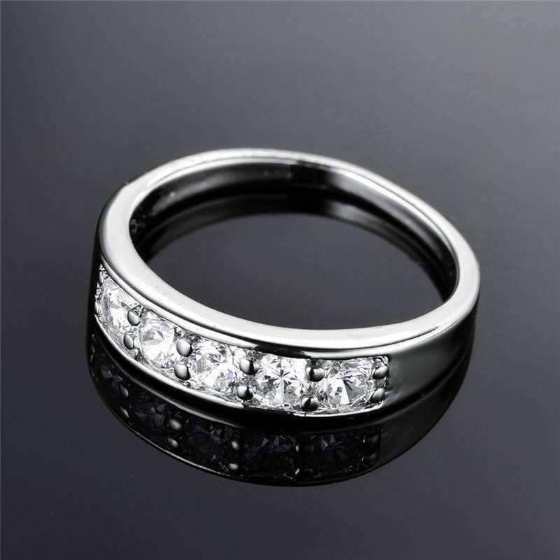 Feshionn IOBI Rings J'adore Five Stone Channel Set 1.25 ct CZ Anniversary & Wedding Band Ring