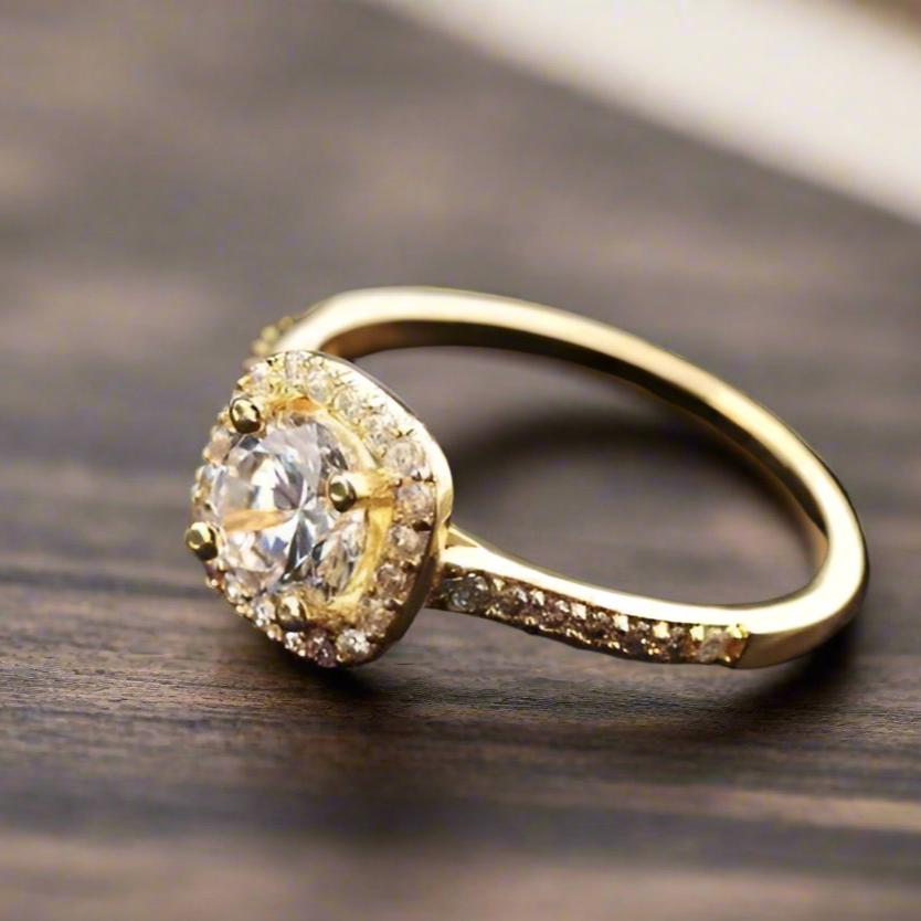 Feshionn IOBI Rings ON SALE - Bella Vita Halo 2 CT Round Austrian Crystal Ring ~ In Three Colors