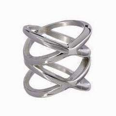 Feshionn IOBI Rings Orbit Stainless Steel Symmetrical Criss-Cross Ring For Men or Women