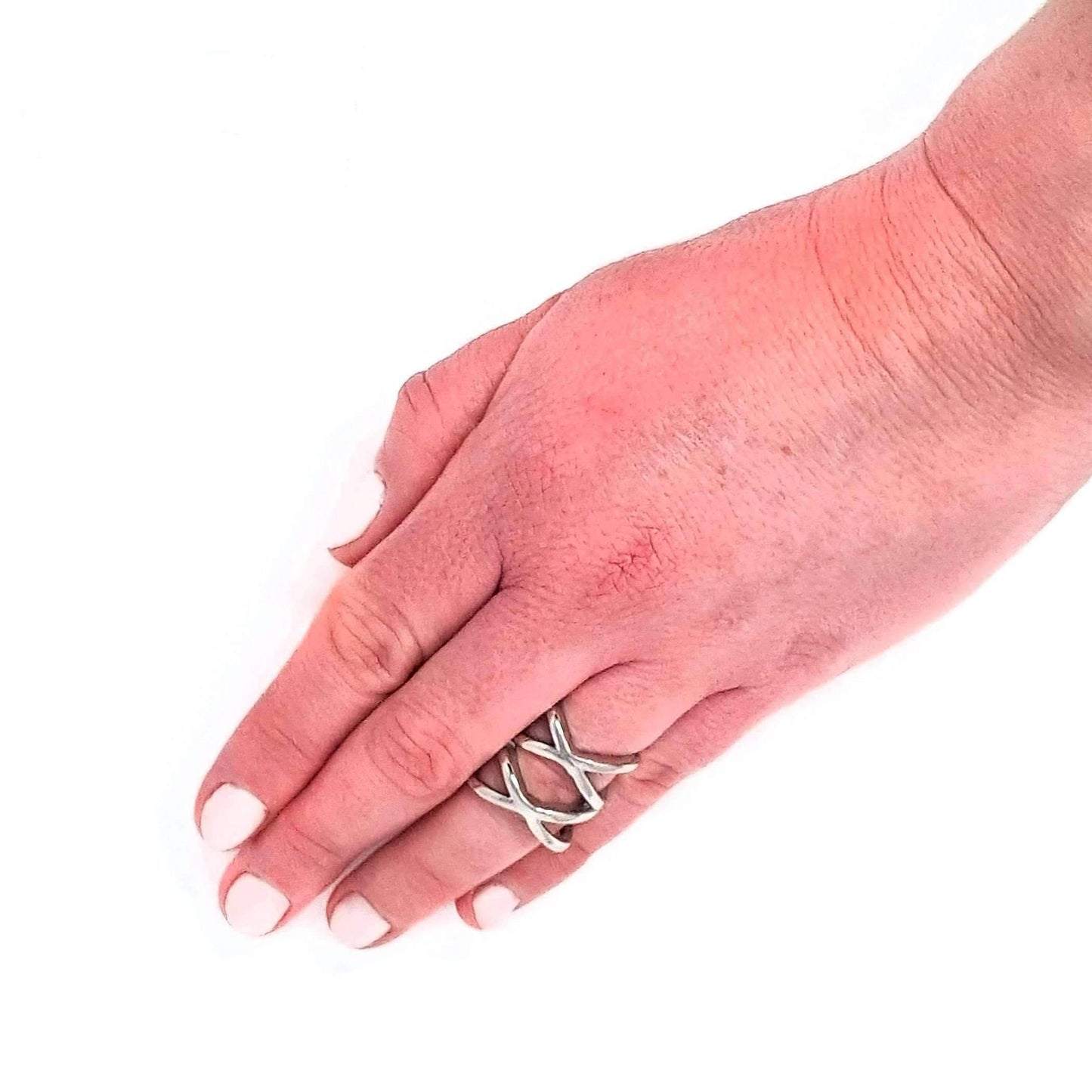 Feshionn IOBI Rings Orbit Stainless Steel Symmetrical Criss-Cross Ring For Men or Women