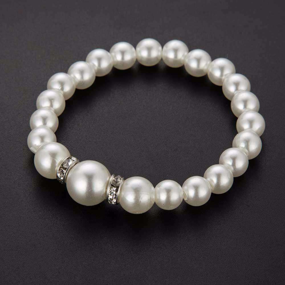 Feshionn IOBI Sets ON SALE - Ivory Pearl and Crystal Bead Necklace Bracelet and Earring Set
