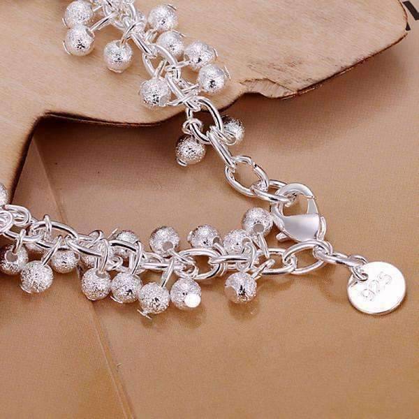 Feshionn IOBI Sets Tiny Dancing Beads Sterling Silver Necklace, Earrings and Bracelet Set