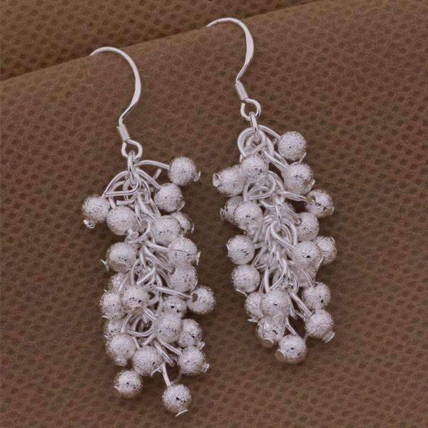 Feshionn IOBI Sets Tiny Dancing Beads Sterling Silver Necklace, Earrings and Bracelet Set