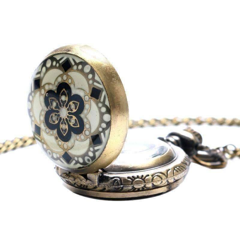 Feshionn IOBI Watches Andalusian Bronze Vintage Style Mini Pocket Watch Necklace