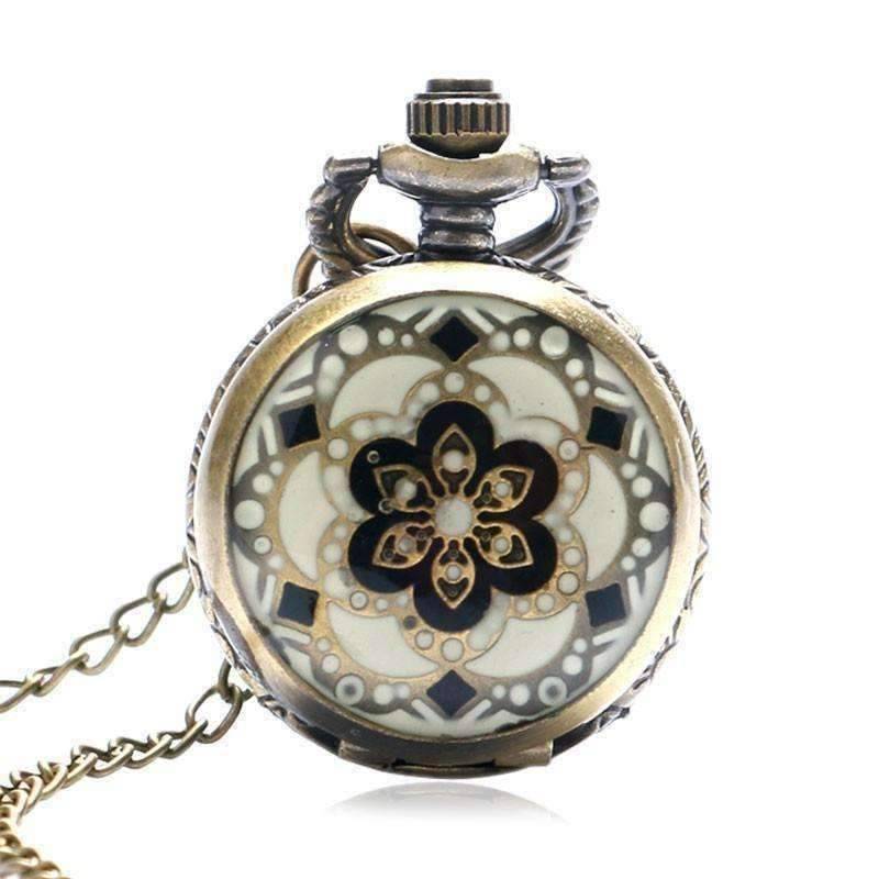 Feshionn IOBI Watches Andalusian Bronze Vintage Style Mini Pocket Watch Necklace
