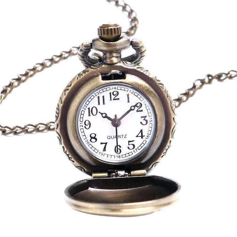 Feshionn IOBI Watches Andalusian Bronze Vintage Style Mini Pocket Watch Necklace