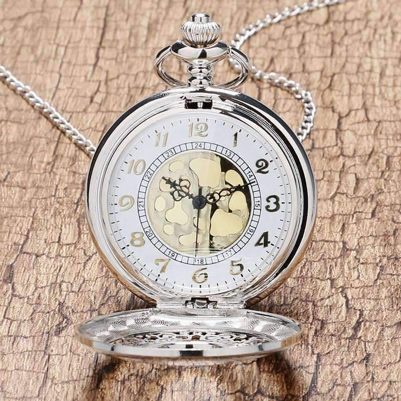 Feshionn IOBI Watches Silver Scroll Detail Classic Pocket Watch