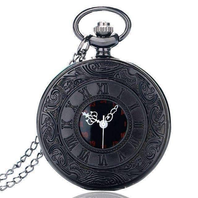 Feshionn IOBI Watches Vintage Gunmetal Window Pocket Watch