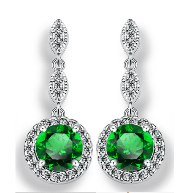 Pavé Triple Drop CZ Halo Earrings