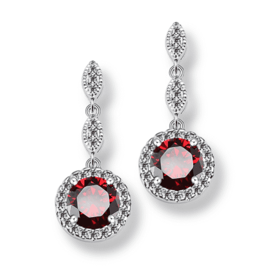Pavé Triple Drop CZ Halo Earrings