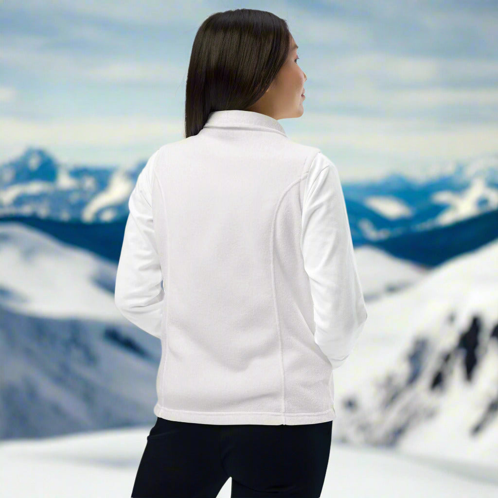 Women’s Columbia Fleece Vest With Pockets Premium Quality Embroidery USA