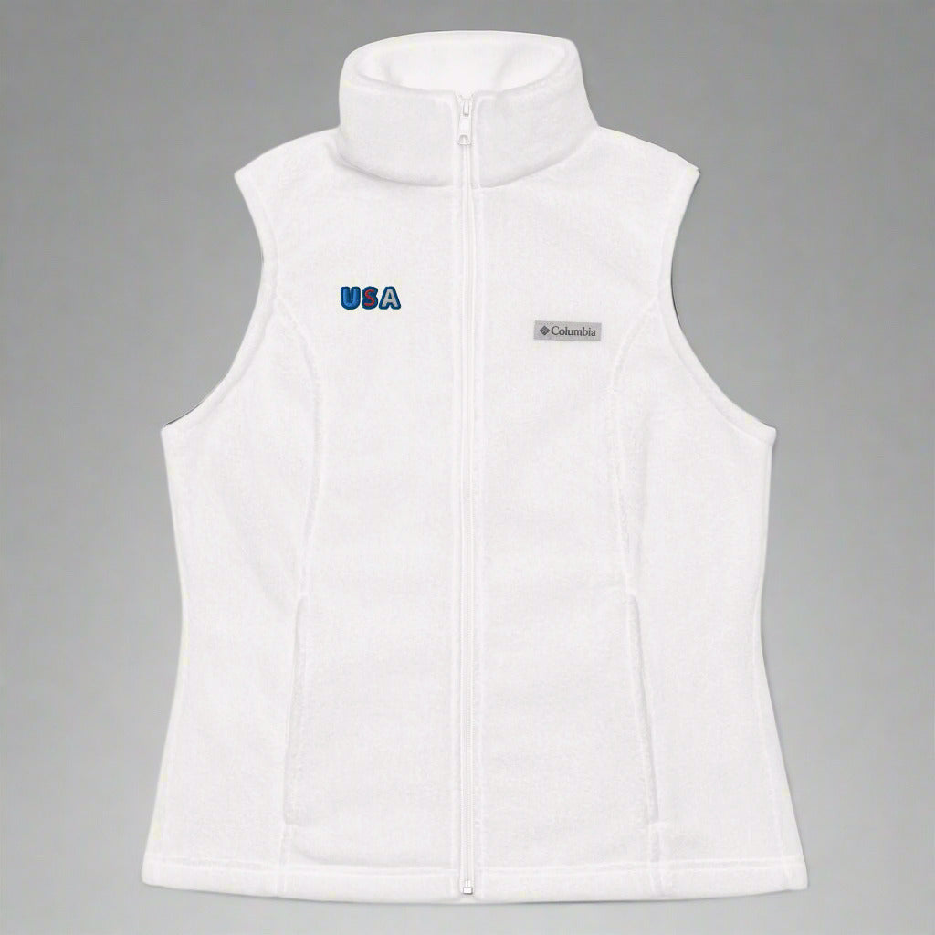 Women’s Columbia Fleece Vest With Pockets Premium Quality Embroidery USA