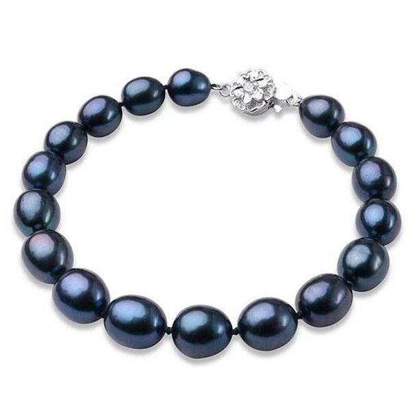 Exotic Black Tahitian Freshwater Pearl Bracelet – Elegant Jewelry for Women