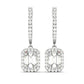 Fae 1.06CT Emerald Halo OB Simulated Diamond Earrings – Bridal, Engagement, Wedding, Anniversary Gift for Women