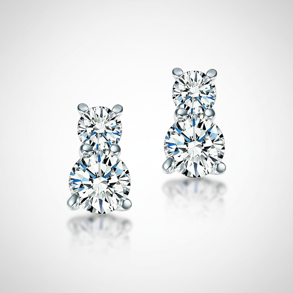 Frosty Nights 14K White Gold Plated CZ Snowflake Stud Earrings – Holiday Inspired