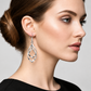 Sterling Silver Interlocking Diamond Spirals Earrings for Woman