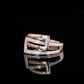 Intertwined Geometric 14K Solid Rose Gold Natural White Diamonds Ring Band for Women