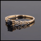 1/3 Carat Sapphire Solitaire 14K Solid Yellow Gold with Natural Diamonds Ring Band for Women