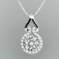 Sweet Embrace 18K White Gold Plated 1.2 Tcw CZ Simulated Diamond Necklace for Woman Special Occasion