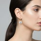 Naked Drill 18K Gold Crystal Dangle Earrings – Sparkly Lightweight Drop Earrings for Women
