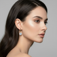Naked Drill 18K Gold Crystal Dangle Earrings – Sparkly Lightweight Drop Earrings for Women
