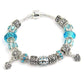 Happy Blue European Style 925 Silver Charm Bracelet for Woman