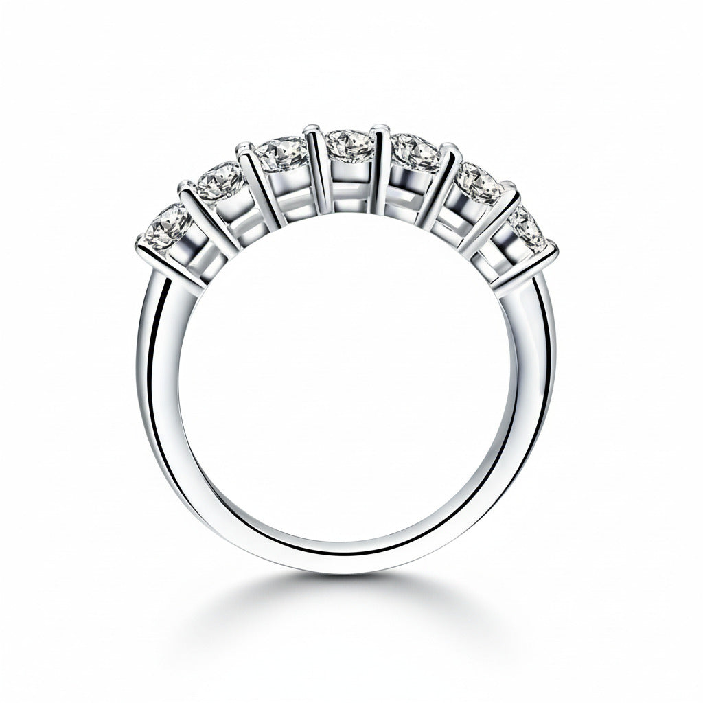 Arienne .38CT Petite Cathedral Pavé Band Ring in 14K White Gold for Women