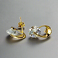 14K Gold Plated Hugging Swirl Stud Earrings with OB Simulated Diamonds – Bridal, Anniversary & Special Occasion