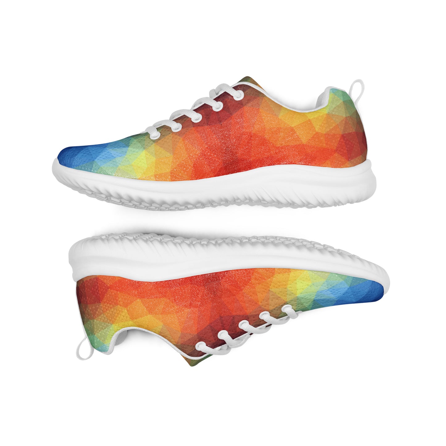 DASH Geo Rainbow Men’s Athletic Shoes Lightweight Breathable Design by OB Original Apparel