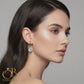 Naked Drill 18K Gold Crystal Dangle Earrings – Sparkly Lightweight Drop Earrings for Women