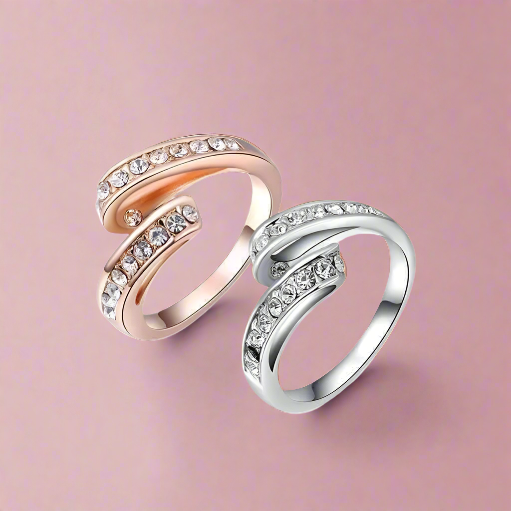 Party Streamer Channel Set Austrian Crystal Cocktail Ring for Women – OB