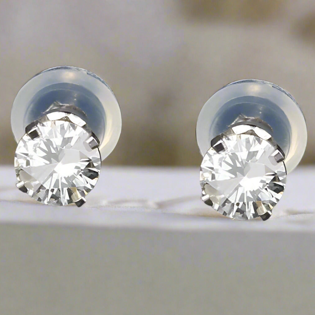 Genuine 0.22CTW Diamond Stud Earrings 14K White Gold by OB