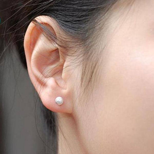 Tiny Textured Sterling Silver Stud Earrings