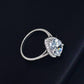 Fiona 4CT Pear Cut Halo OB Simulated Diamond Ring for Women Bridal Engagement Wedding Anniversary Gift
